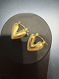 Aros Zarcillos De Acero Inoxidable Corazón Baño En Oro 18k - Miniatura 6