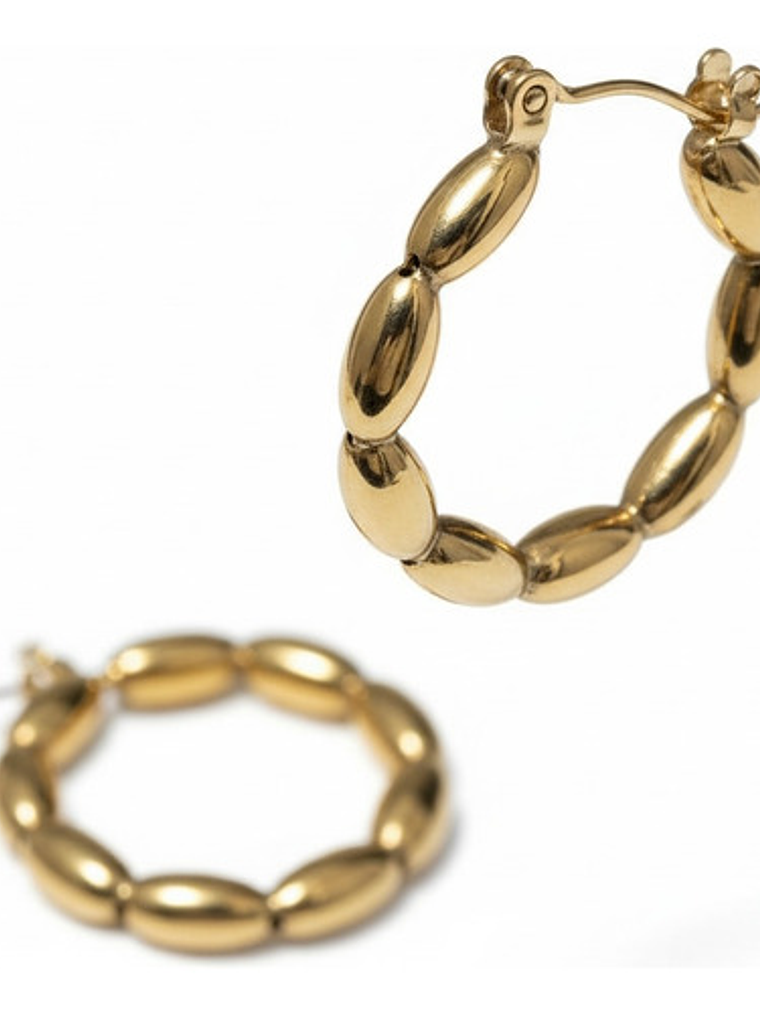 Aros Argollas De Acero Inoxidable Chapado En Oro 18k Orvia 2