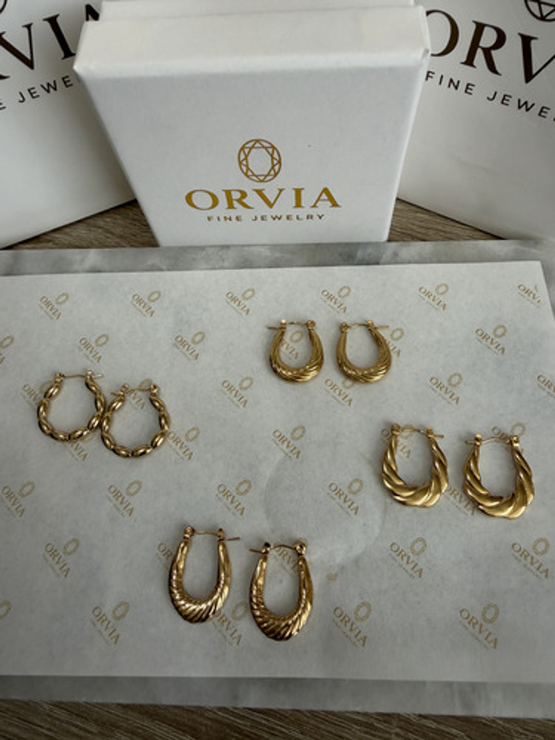 Aros Argollas De Acero Inoxidable Chapado En Oro 18k Orvia 5