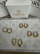 Aros Argollas De Acero Inoxidable Chapado En Oro 18k Orvia - Miniatura 5