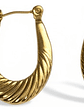 Aros Argollas De Acero Inoxidable Chapado En Oro 18k Orvia - Miniatura 7