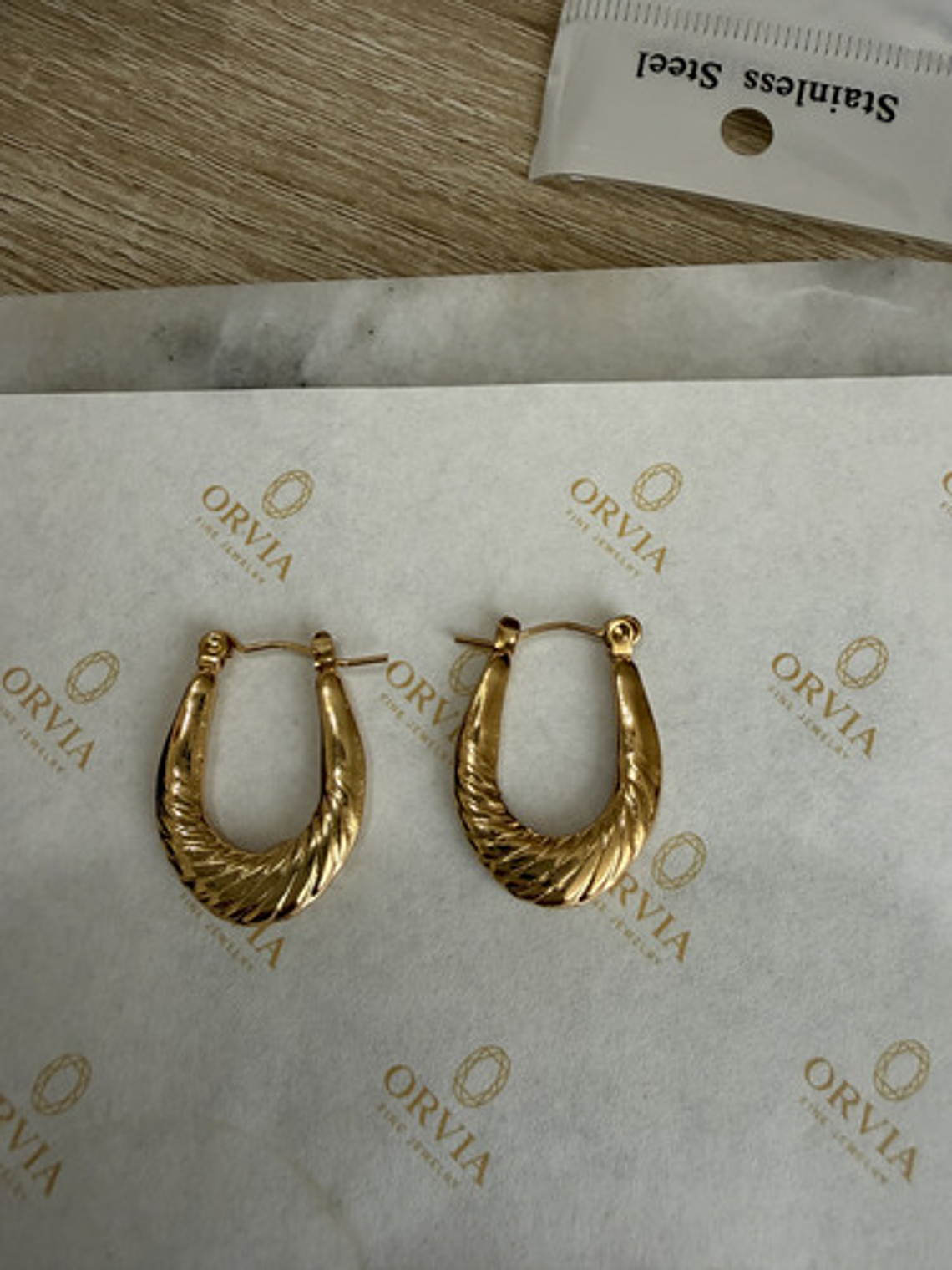 Aros Argollas De Acero Inoxidable Chapado En Oro 18k Orvia 8