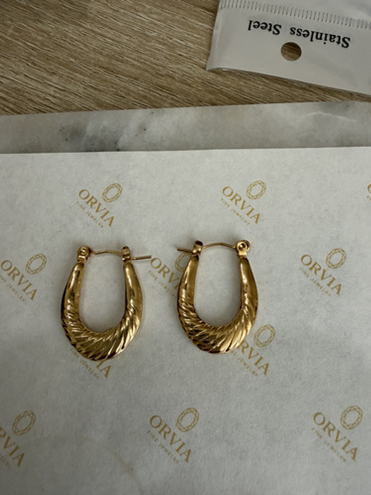 Aros Argollas De Acero Inoxidable Chapado En Oro 18k Orvia 8