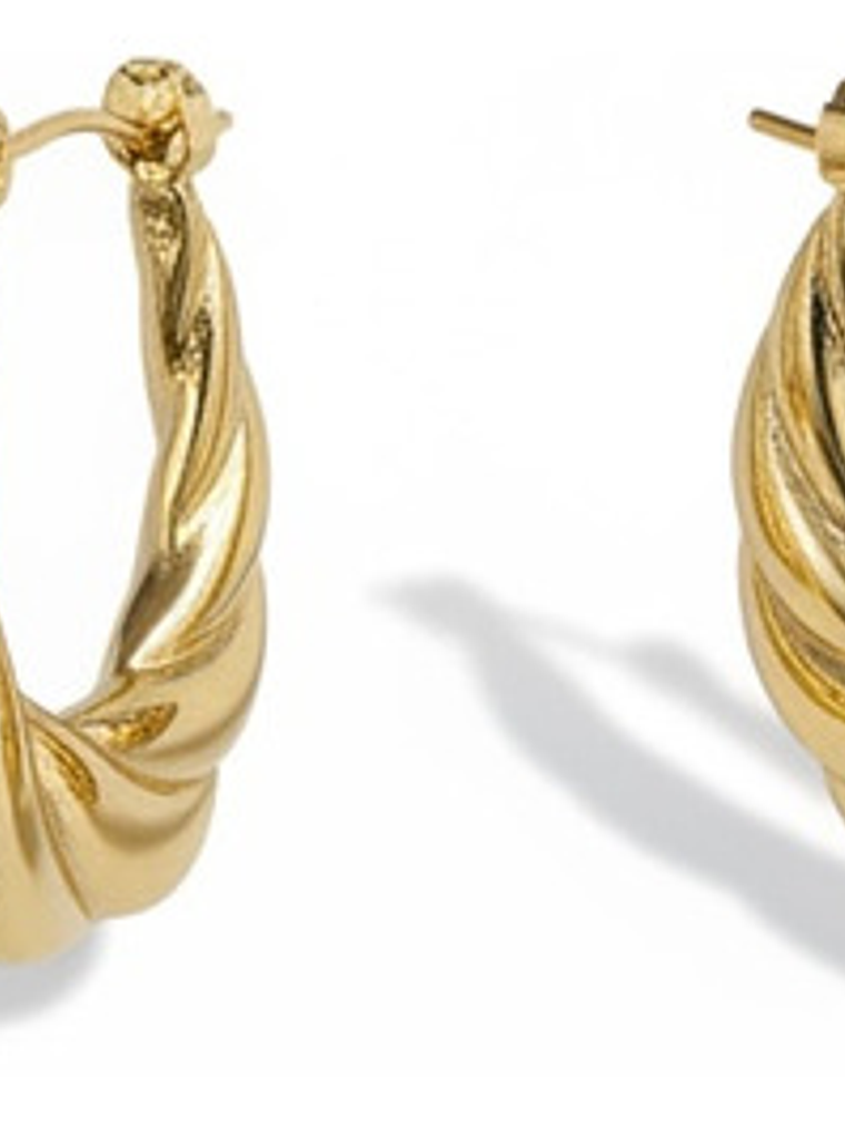 Aros Argollas De Acero Inoxidable Chapado En Oro 18k Orvia 10