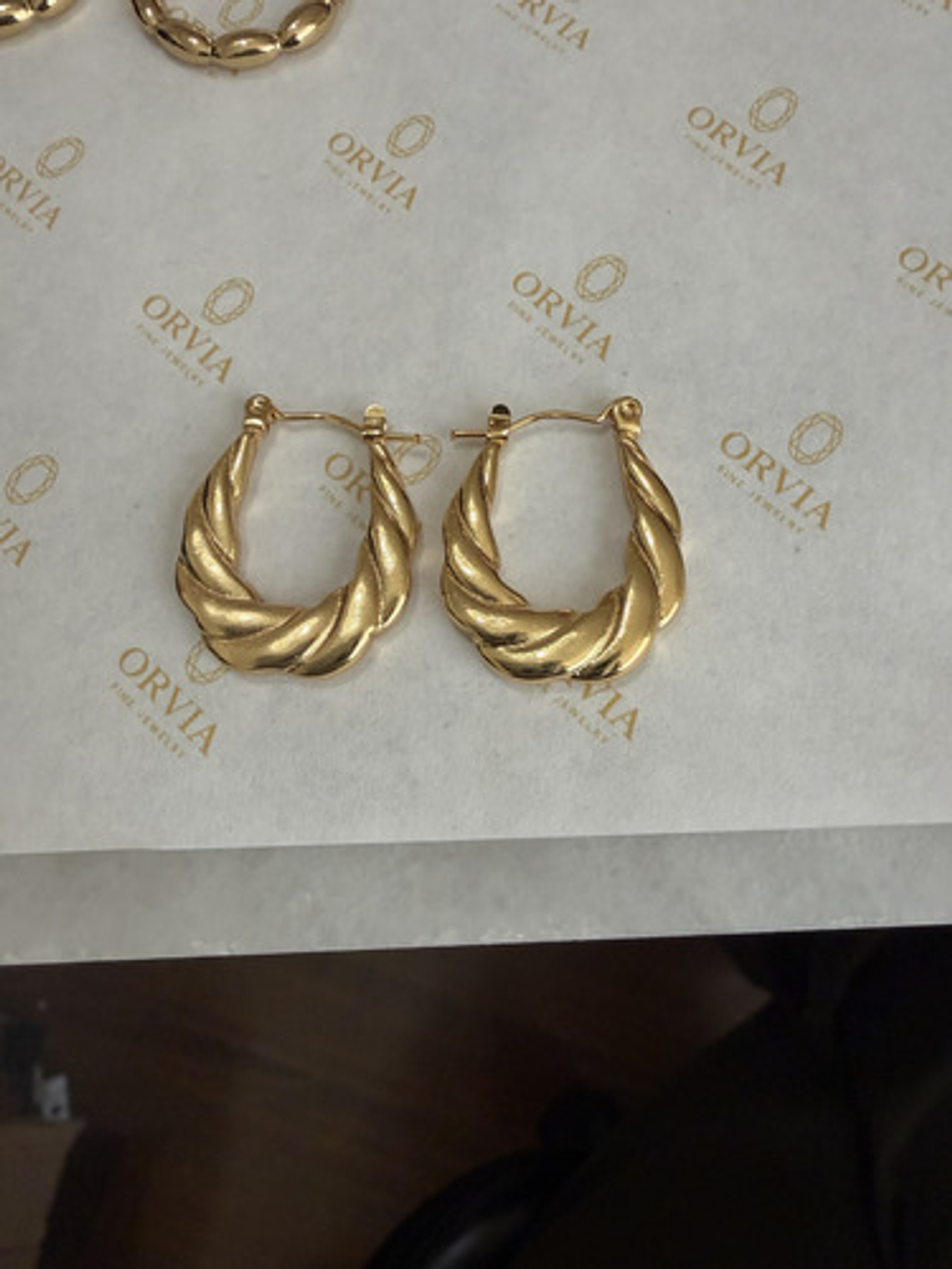 Aros Argollas De Acero Inoxidable Chapado En Oro 18k Orvia 12
