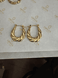 Aros Argollas De Acero Inoxidable Chapado En Oro 18k Orvia - Miniatura 12