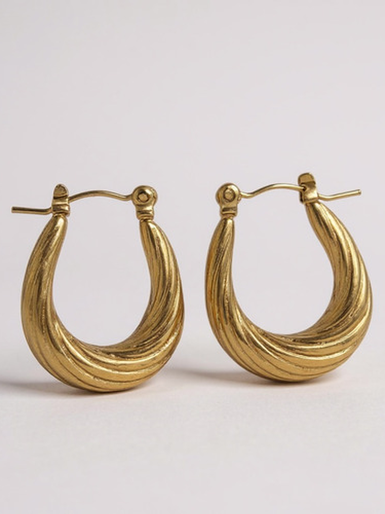 Aros Argollas De Acero Inoxidable Chapado En Oro 18k Orvia 14