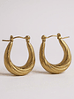 Aros Argollas De Acero Inoxidable Chapado En Oro 18k Orvia - Miniatura 14