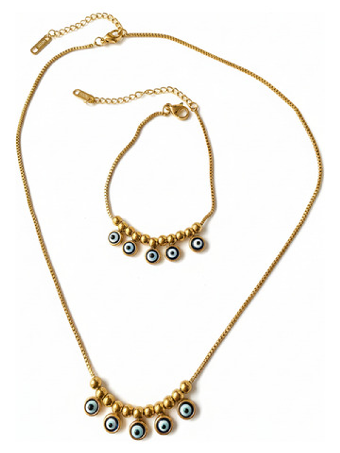 Collar Y Pulsera Ojo Turco Amuleto Protección Regalo Orvia 2