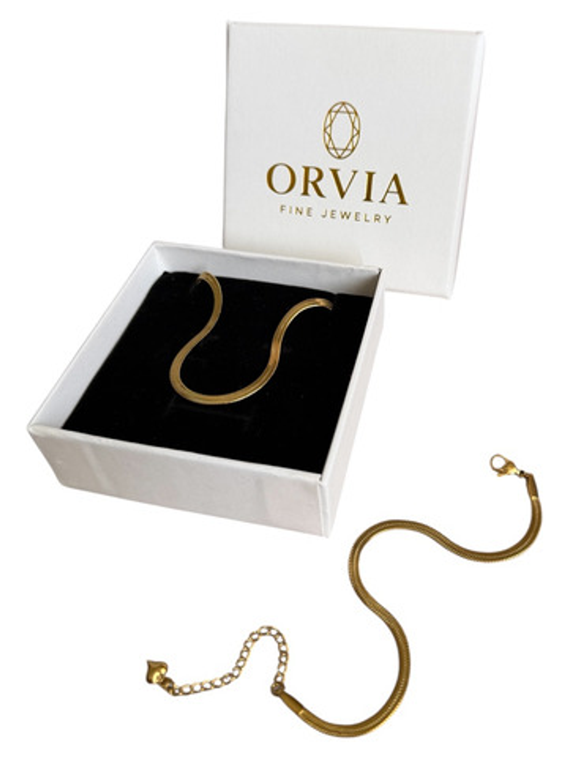 Gargantilla Choker + Pulsera Acero Y Oro 18k Serpiente Orvia 1