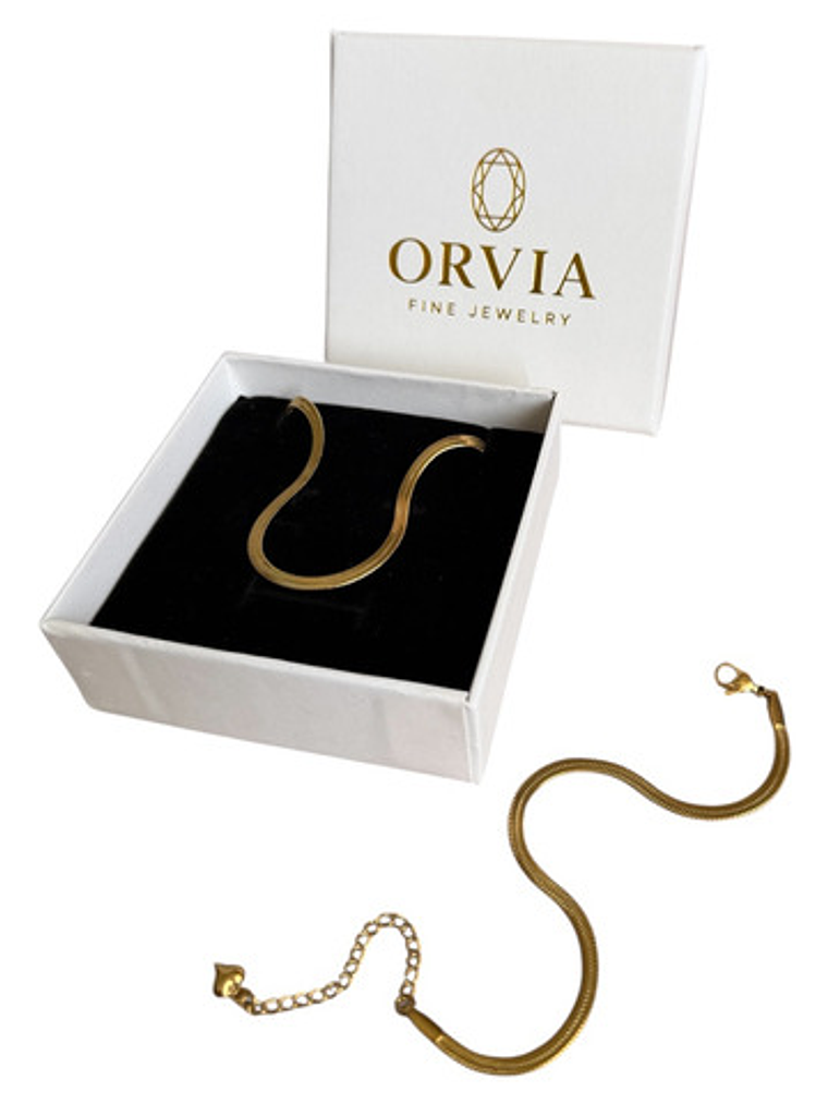 Gargantilla Choker + Pulsera Acero Y Oro 18k Serpiente Orvia 1