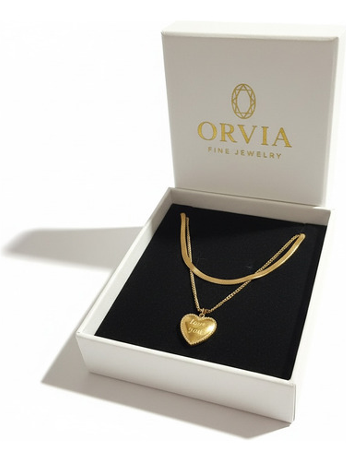 Cadena Doble Con Colgante De Corazón Acero Inoxidable 1