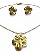 Collar +  Aros Flor Oro 18 Acero Inoxidable Orvia Regalo - Miniatura 3