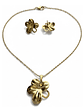 Collar +  Aros Flor Oro 18 Acero Inoxidable Orvia Regalo - Miniatura 5
