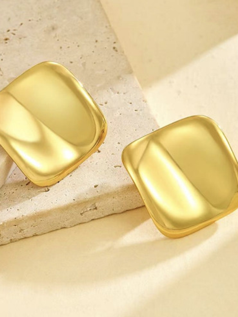 Aros Zarcillos De Acero Inoxidable Chapado En Oro 18k Orvia 5