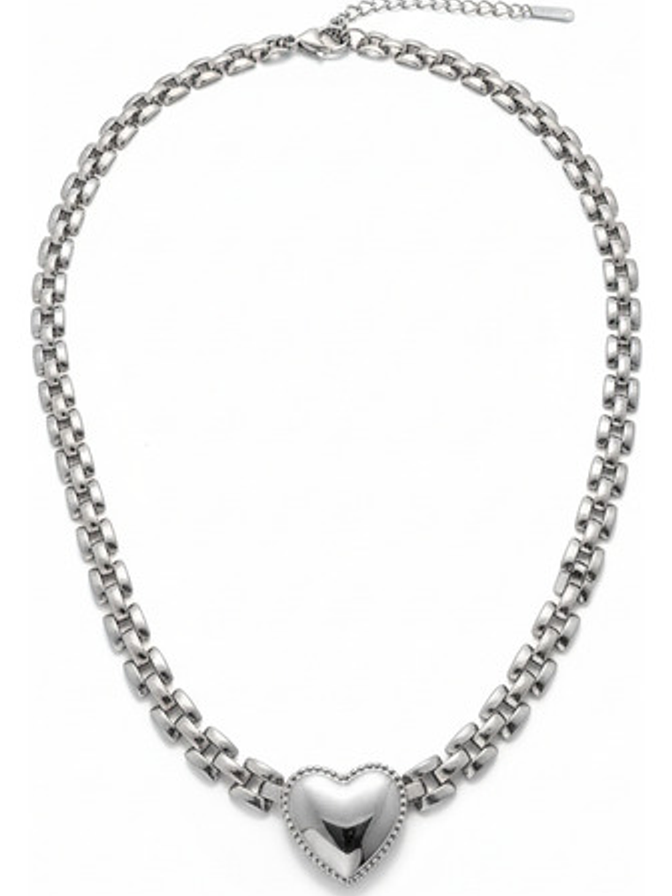 Collar Y Pulsera Corazon Acero Inoxidable Set Regalo Orvia 2