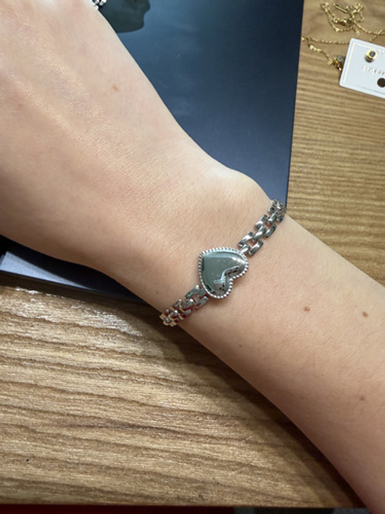 Collar Y Pulsera Corazon Acero Inoxidable Set Regalo Orvia 3