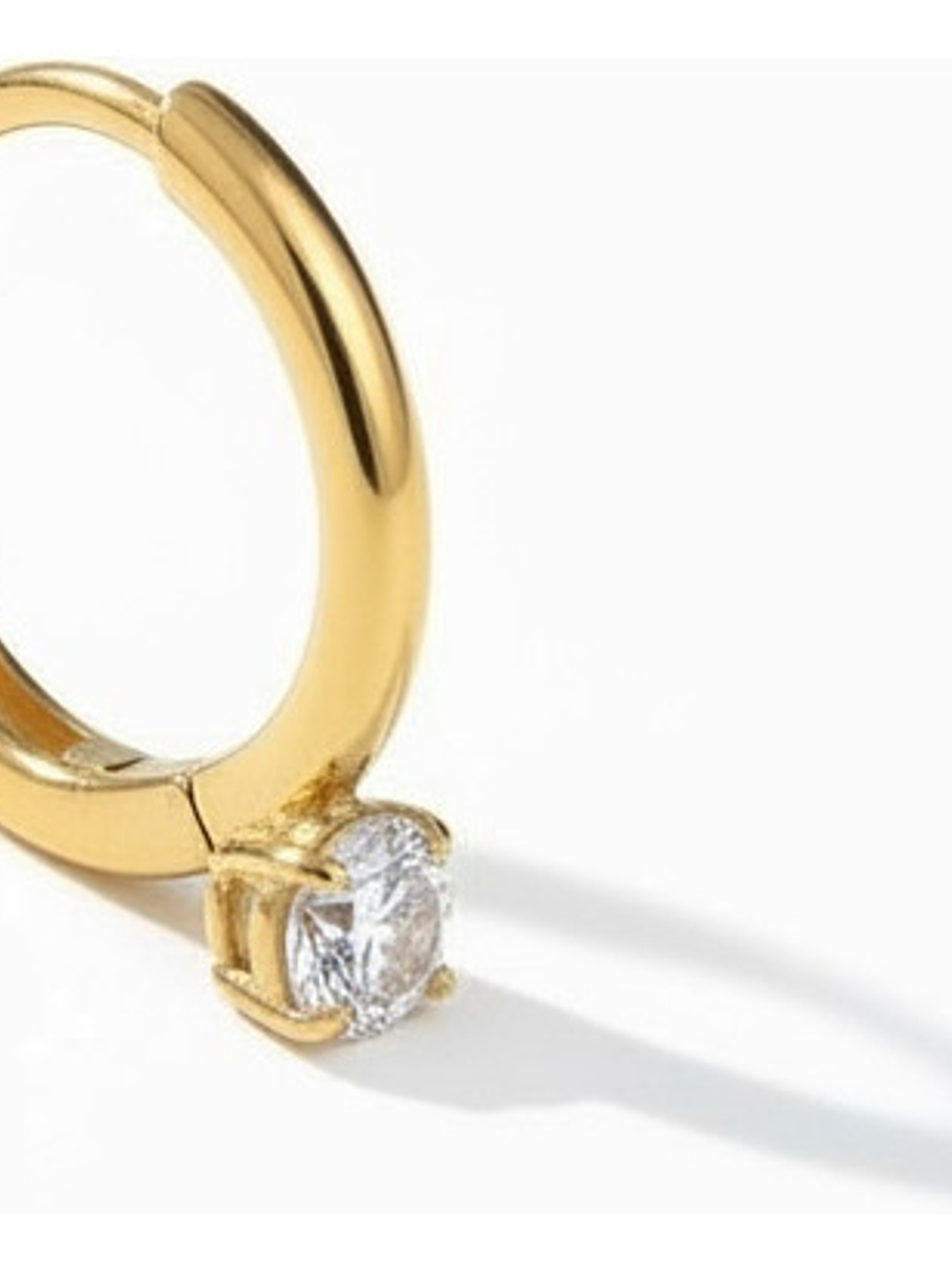 Aros Zarcillos Con Cristal Huggie Oro 18k Acero Inox Orvia 2