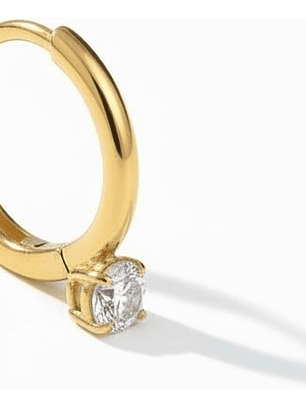 Aros Zarcillos Con Cristal Huggie Oro 18k Acero Inox Orvia