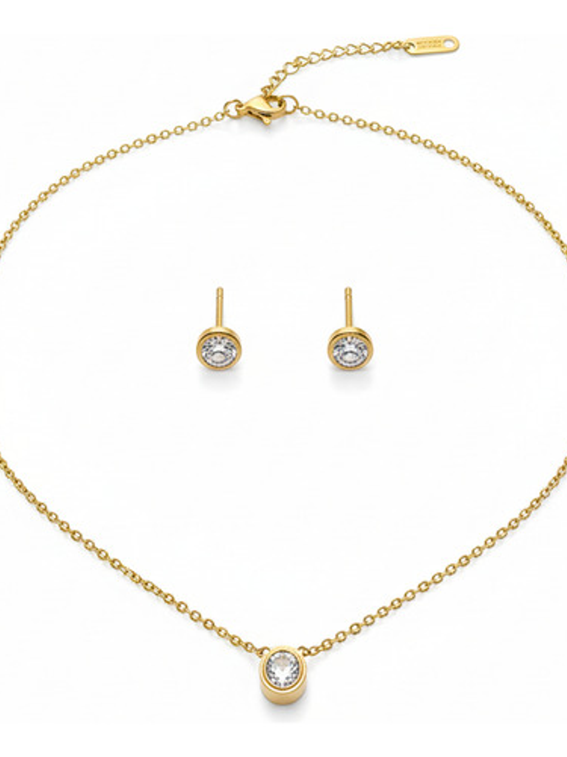 Collar Y Aros Con Cristales Punto De Luz Set De Regalo Orvia 2