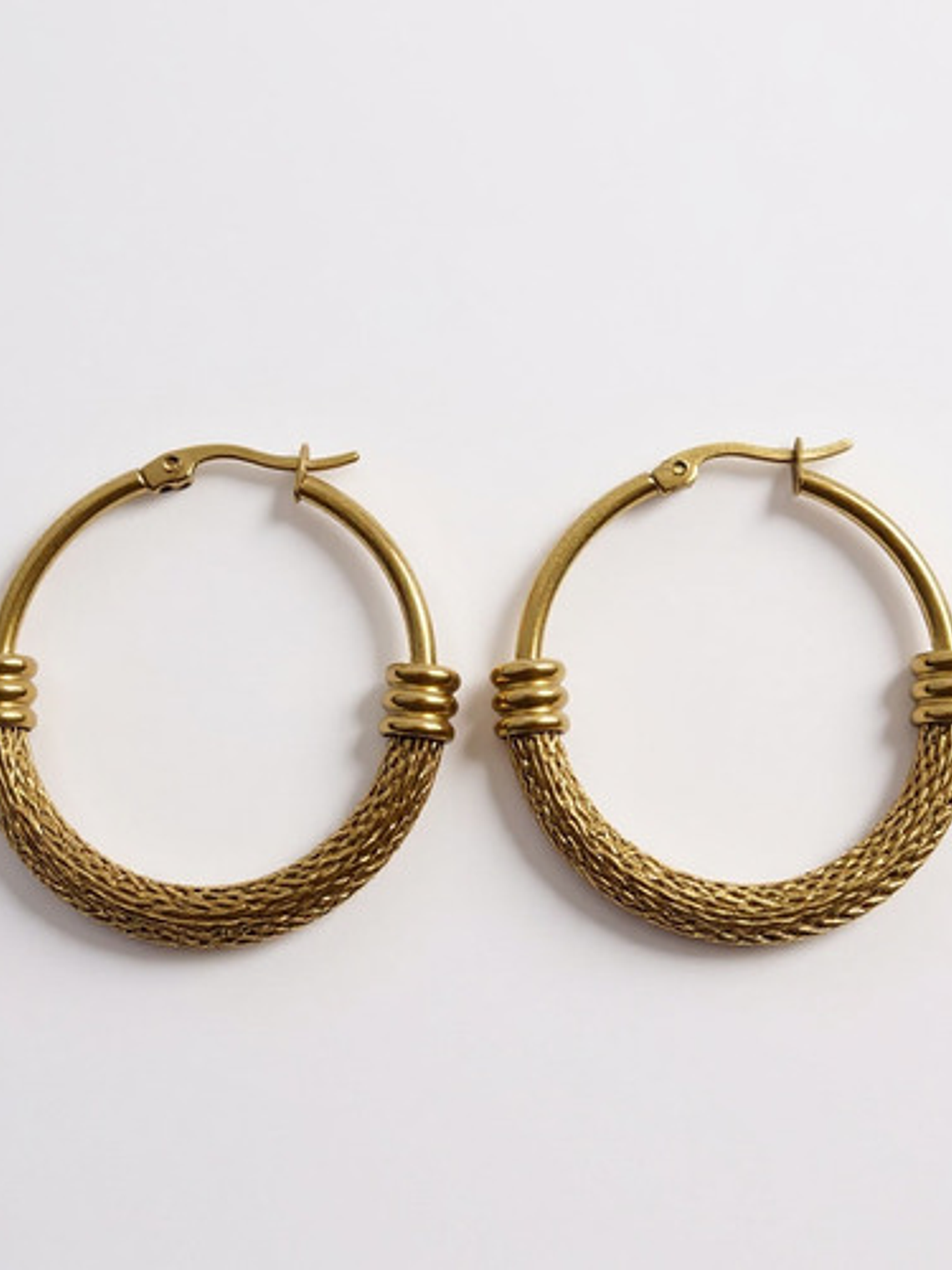 Aros Argollas Grandes Oro 18k Acero Inoxidable Orvia 1