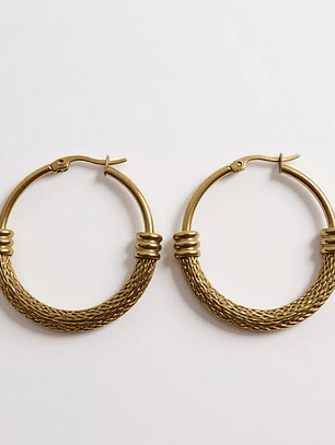 Aros Argollas Grandes Oro 18k Acero Inoxidable Orvia