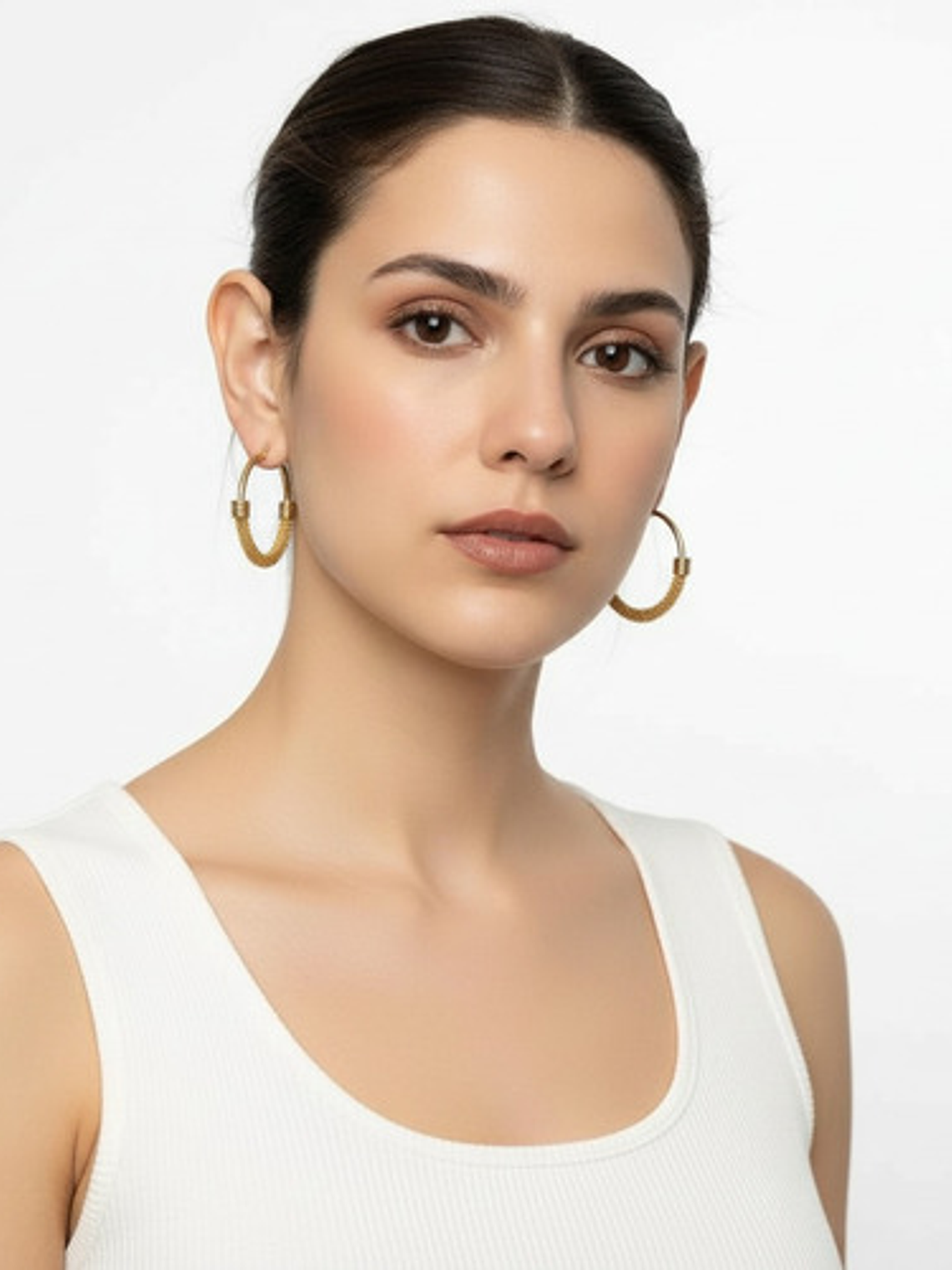 Aros Argollas Grandes Oro 18k Acero Inoxidable Orvia 2