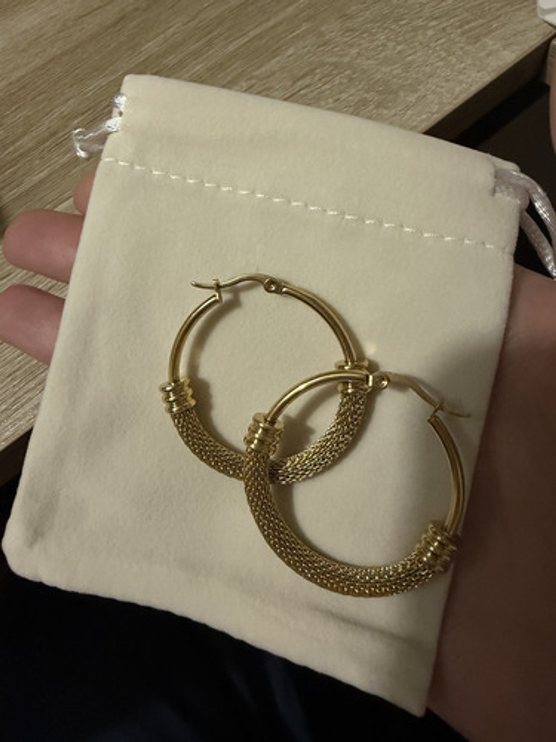 Aros Argollas Grandes Oro 18k Acero Inoxidable Orvia 3