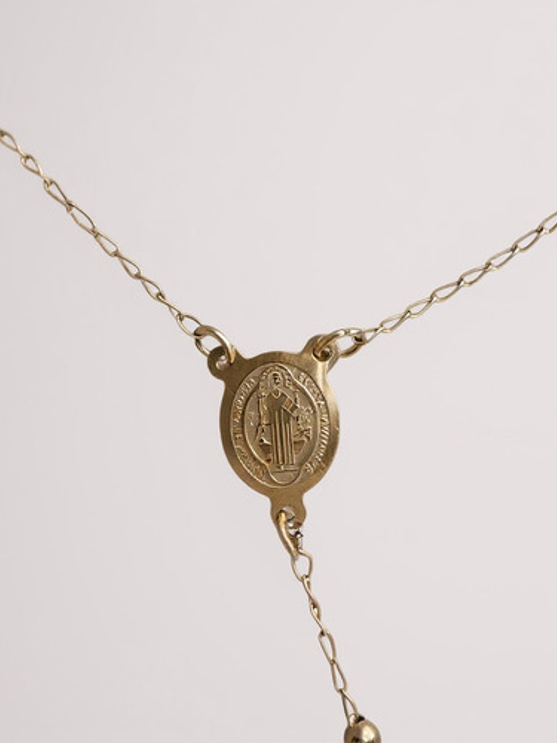 Collar Rosario Dorado Con Cruz Acero Inoxidable Mujer Orvia 2