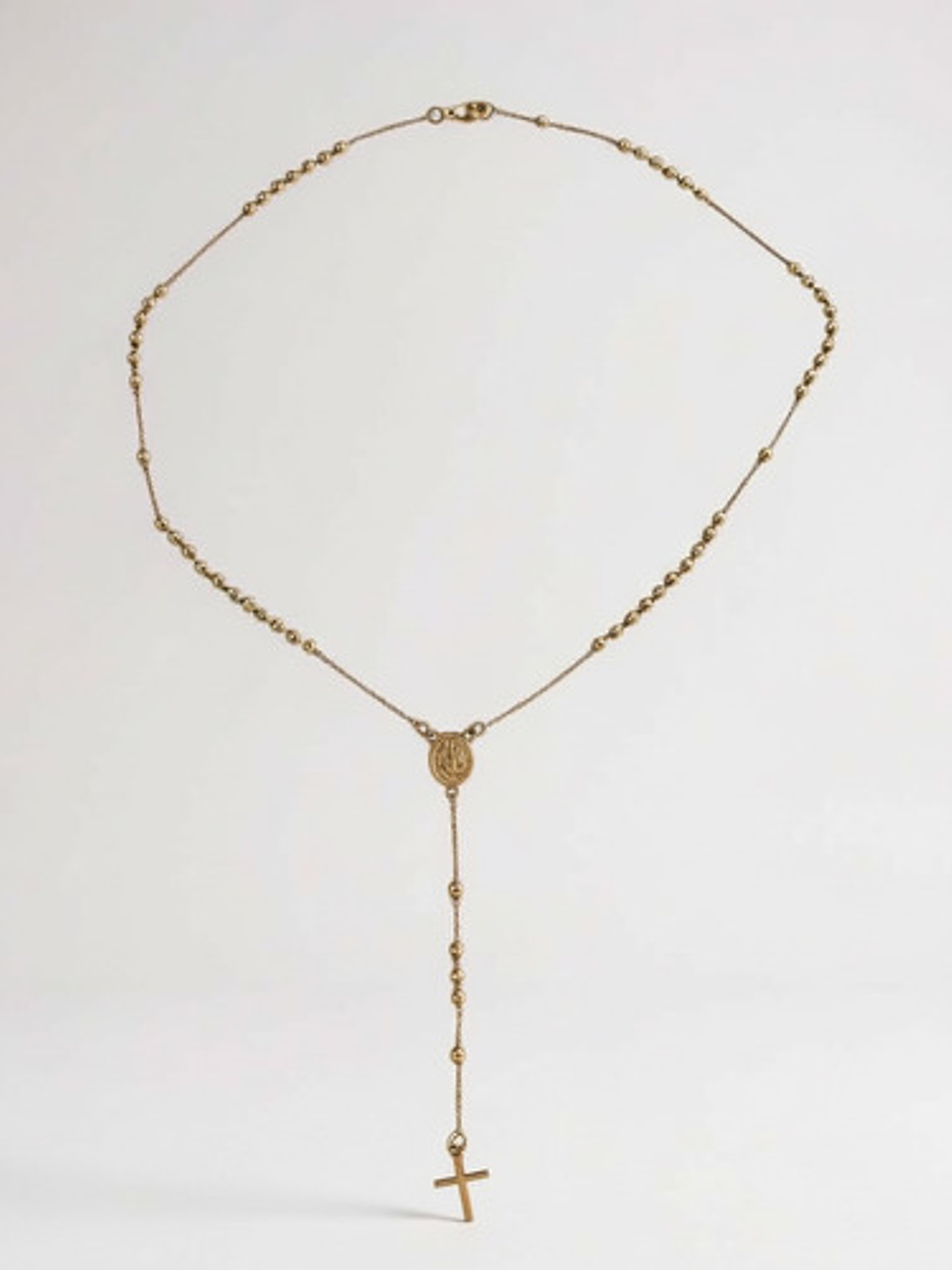 Collar Rosario Dorado Con Cruz Acero Inoxidable Mujer Orvia 6