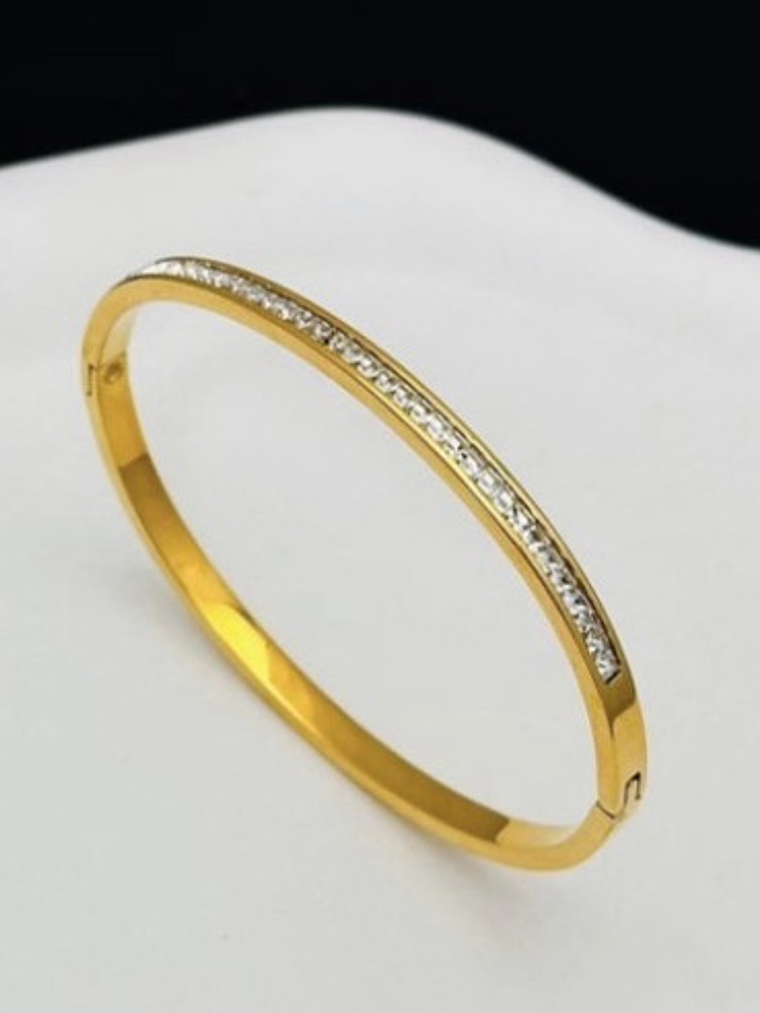 Pulsera Rigida Acero Inoxidable Mujer Con Cristales Orvia 2