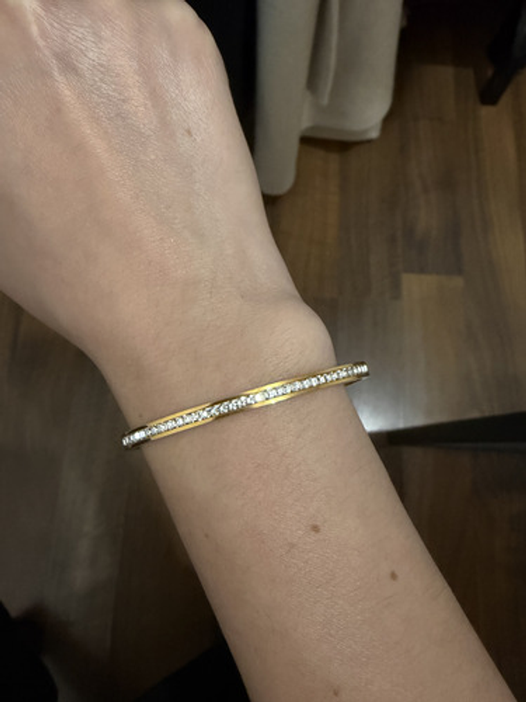 Pulsera Rigida Acero Inoxidable Mujer Con Cristales Orvia 3