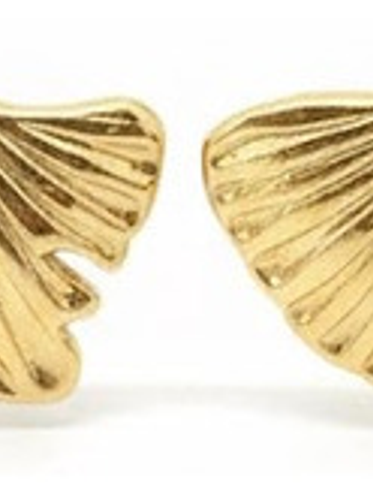 Aros De Flor Zarcillos Aretes De Acero Inoxidable Oro Mujer 1