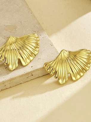 Aros De Flor Zarcillos Aretes De Acero Inoxidable Oro Mujer