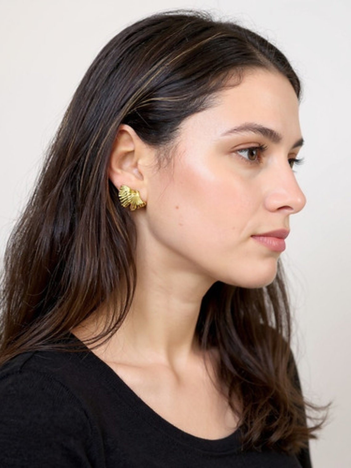 Aros De Flor Zarcillos Aretes De Acero Inoxidable Oro Mujer 3