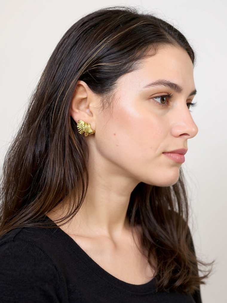 Aros De Flor Zarcillos Aretes De Acero Inoxidable Oro Mujer 3