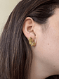 Aros De Flor Zarcillos Aretes De Acero Inoxidable Oro Mujer - Miniatura 4