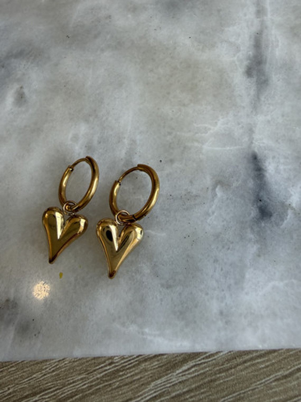 Aros Argolla Colgante Corazon Acero Inoxidable Mujer Orvia 5