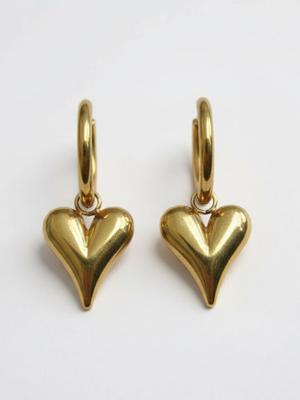 Aros Argolla Colgante Corazon Acero Inoxidable Mujer Orvia 6