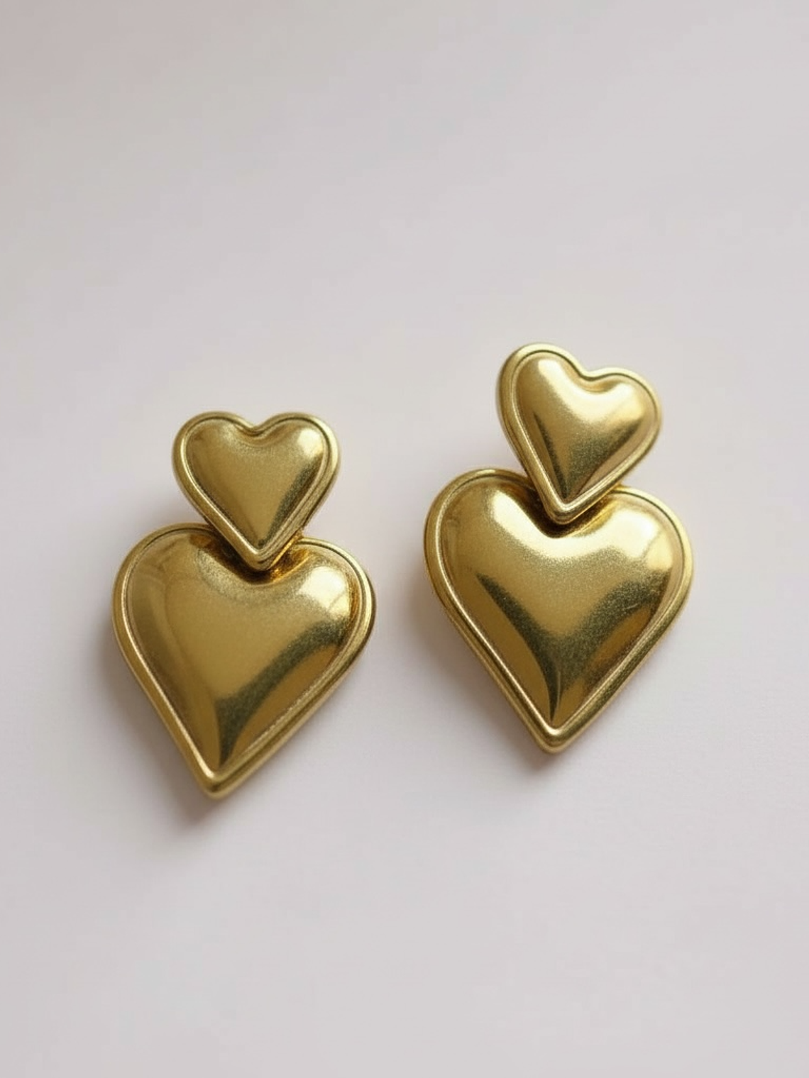 Aros de corazón colgante acero inoxidable chapado en oro 18k  1