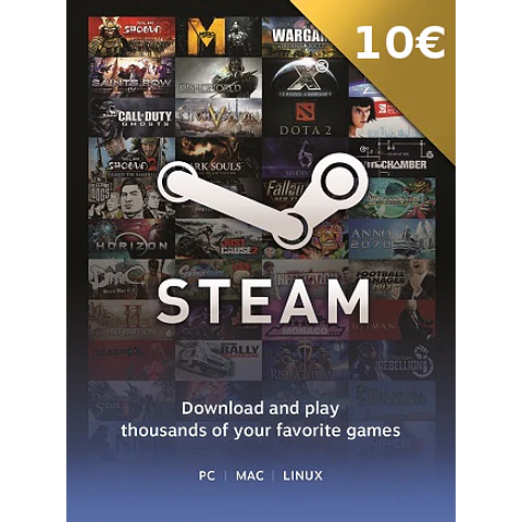 STEAM GIFT CARD 10 EUR - STEAM KEY - FOR EUR CURRENCY ONLY
