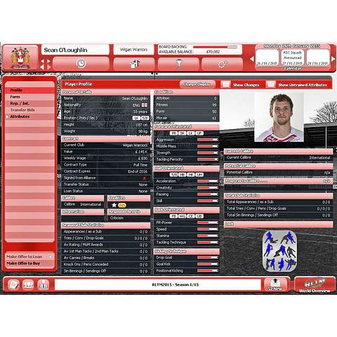 RUGBY LEAGUE TEAM MANAGER 2015 STEAM KEY GLOBAL