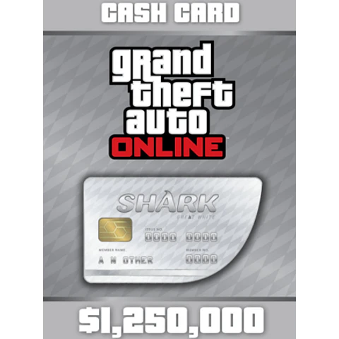 GRAND THEFT AUTO ONLINE: GREAT WHITE SHARK CASH CARD 1 250 000 PC ROCKSTAR KEY GLOBAL