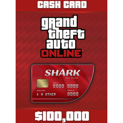 GRAND THEFT AUTO ONLINE: THE RED SHARK CASH CARD 100 000 PC ROCKSTAR CODE GLOBAL