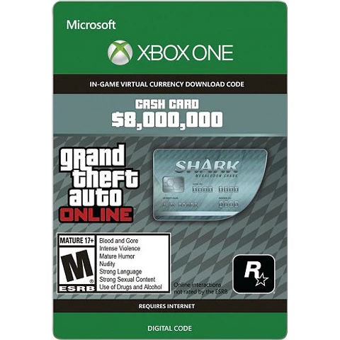 GRAND THEFT AUTO ONLINE: MEGALODON SHARK CASH CARD 8 000 000 XBOX LIVE KEY GLOBAL