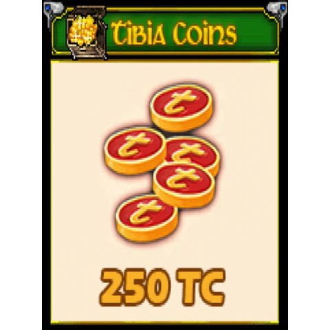 TIBIA COINS CIPSOFT CODE GLOBAL 250 COINS