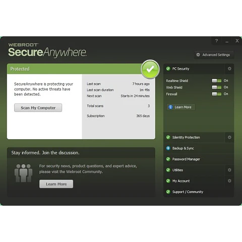 WEBROOT SECUREANYWHERE INTERNET SECURITY COMPLETE 5 DEVICES 1 YEAR PC KEY GLOBAL