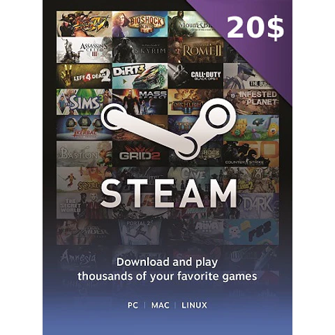 STEAM GIFT CARD 20 CAD - STEAM KEY - FOR CAD CURRENCY ONLY