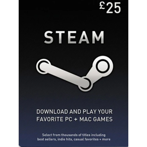 STEAM GIFT CARD 25 GBP STEAM KEY - FOR GBP CURRENCY ONLY
