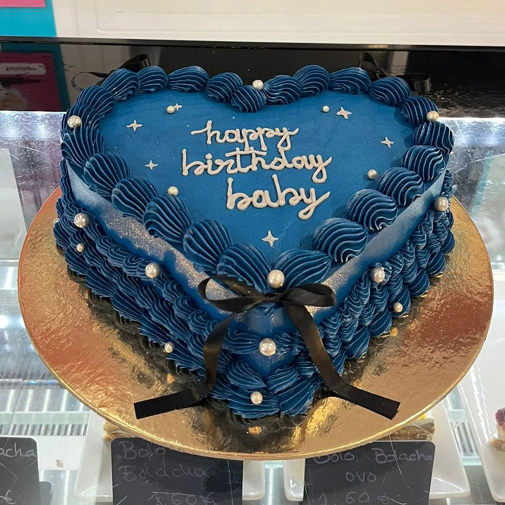 Coração Vintage Azul c/Laços